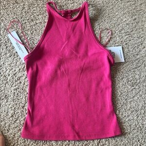Busy Woman Pink High Neck Top